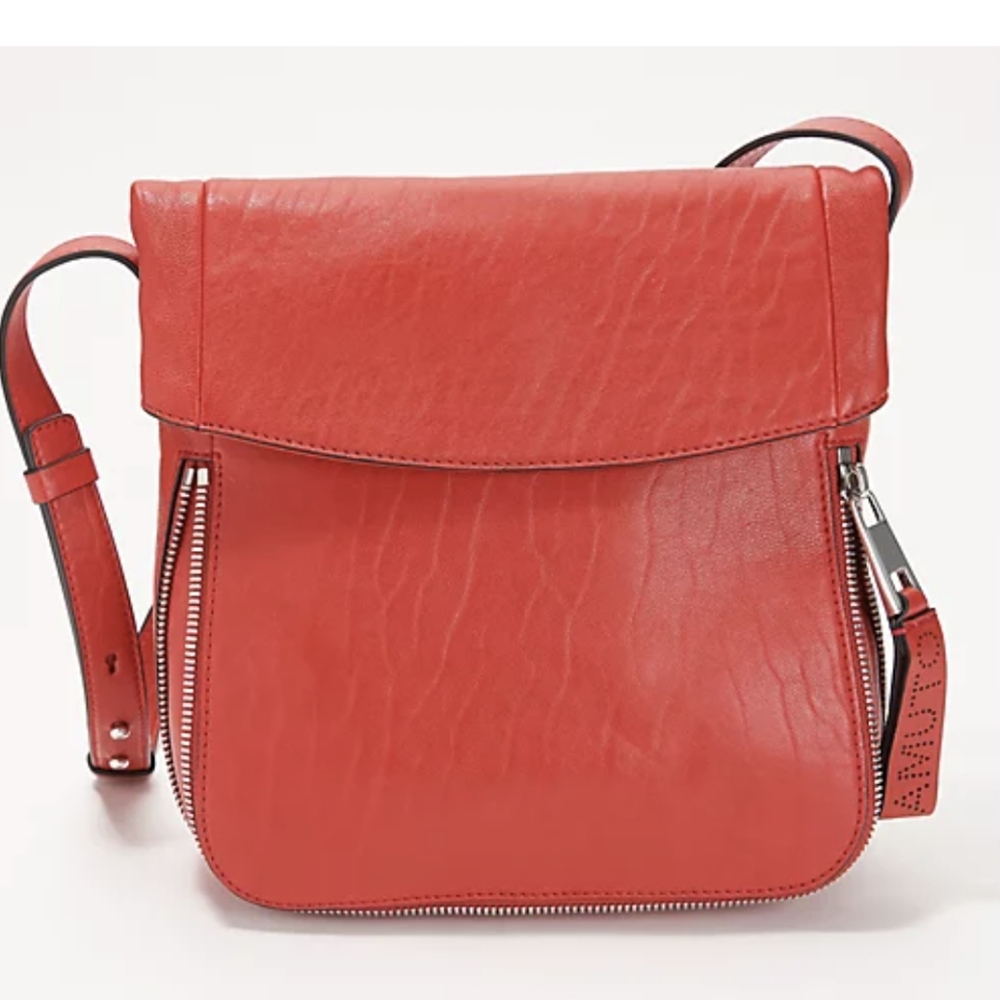 Vince Camuto Leather Crossbody with Zipper Detail - Sonny